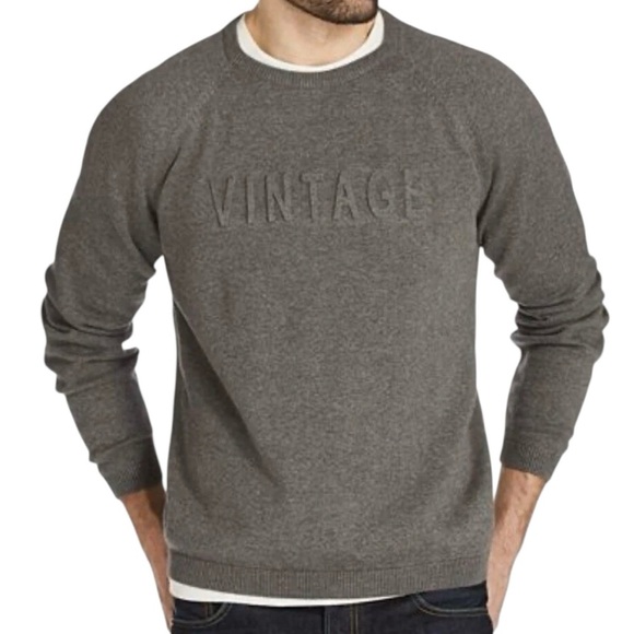 Vintage Weatherproof Other - Original Weatherproof Vintage Mens Gray Sweater Embossed Logo 100% Cotton XL